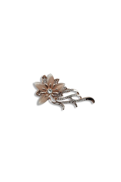 Stone flower brooch