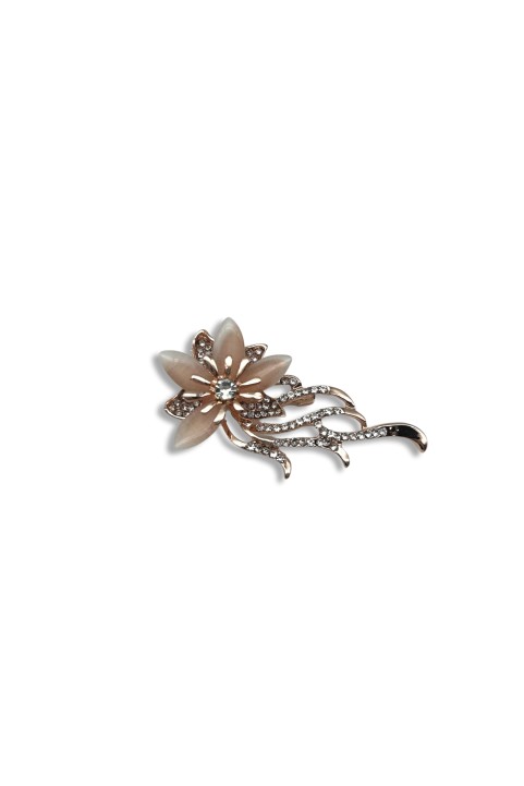 Stone flower brooch