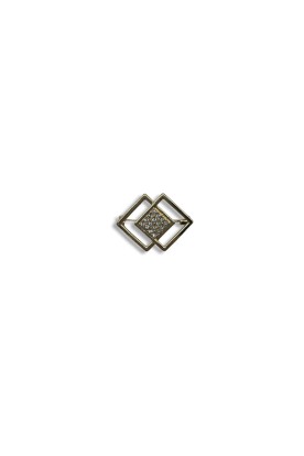 Square gold brooch