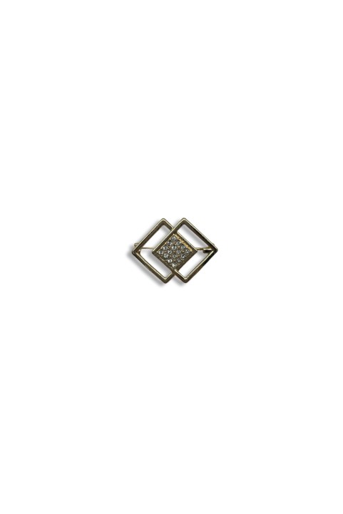Square gold brooch