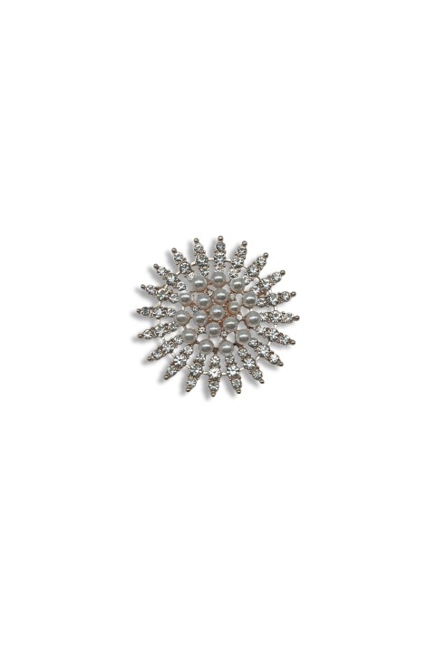 Crystal pearl brooch