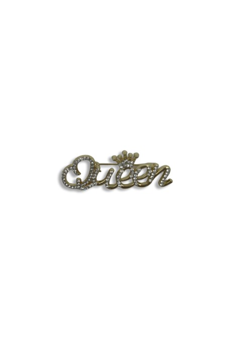 Crown letter brooch