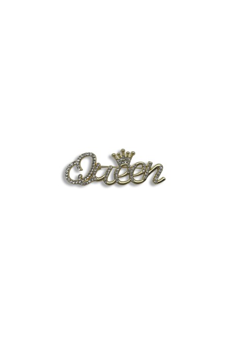 Crown letter brooch