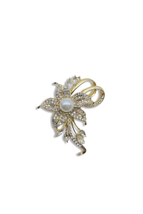 Petal pearl brooch