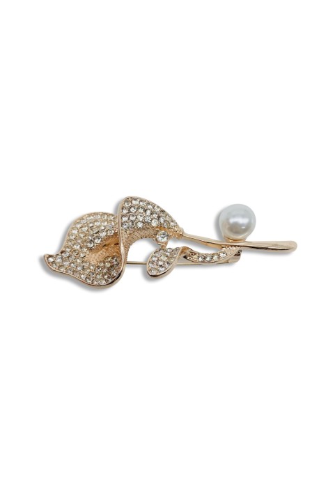 Calla lily pearl brooch