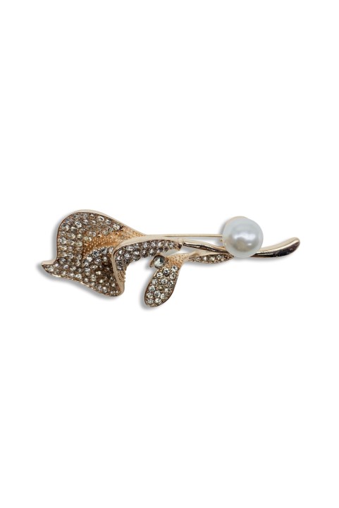 Calla lily pearl brooch
