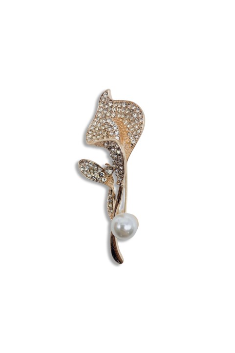 Calla lily pearl brooch