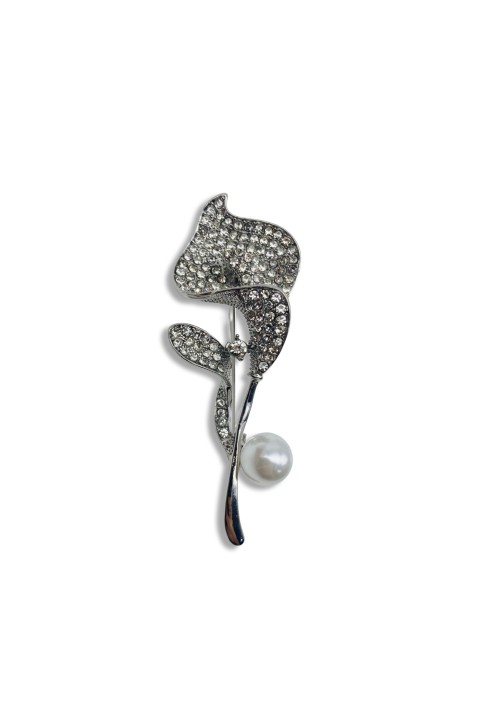 Calla lily pearl brooch