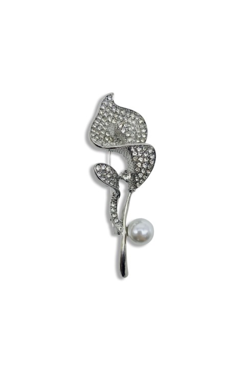 Calla lily pearl brooch
